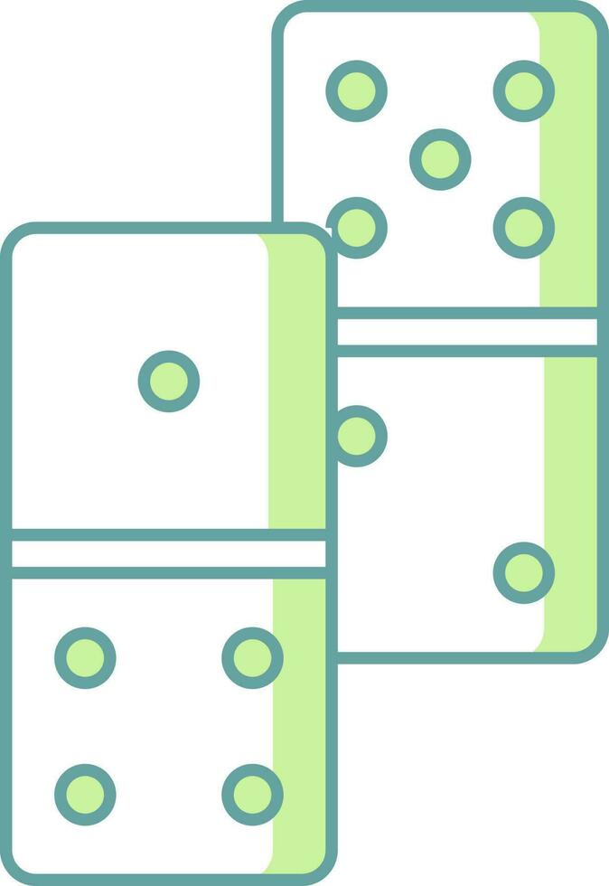 Domino Icon In Green And White Color. vector