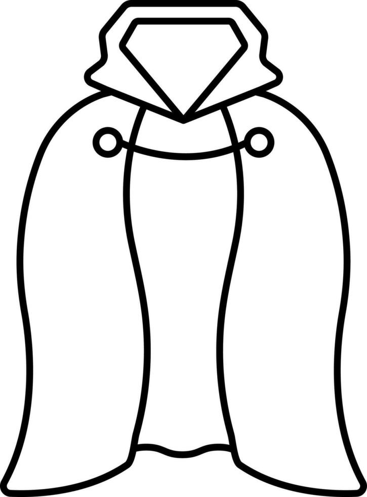 Cape Icon in Black Color Outline. vector