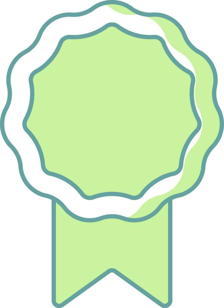 Badge Icon In Green And White Color. vector