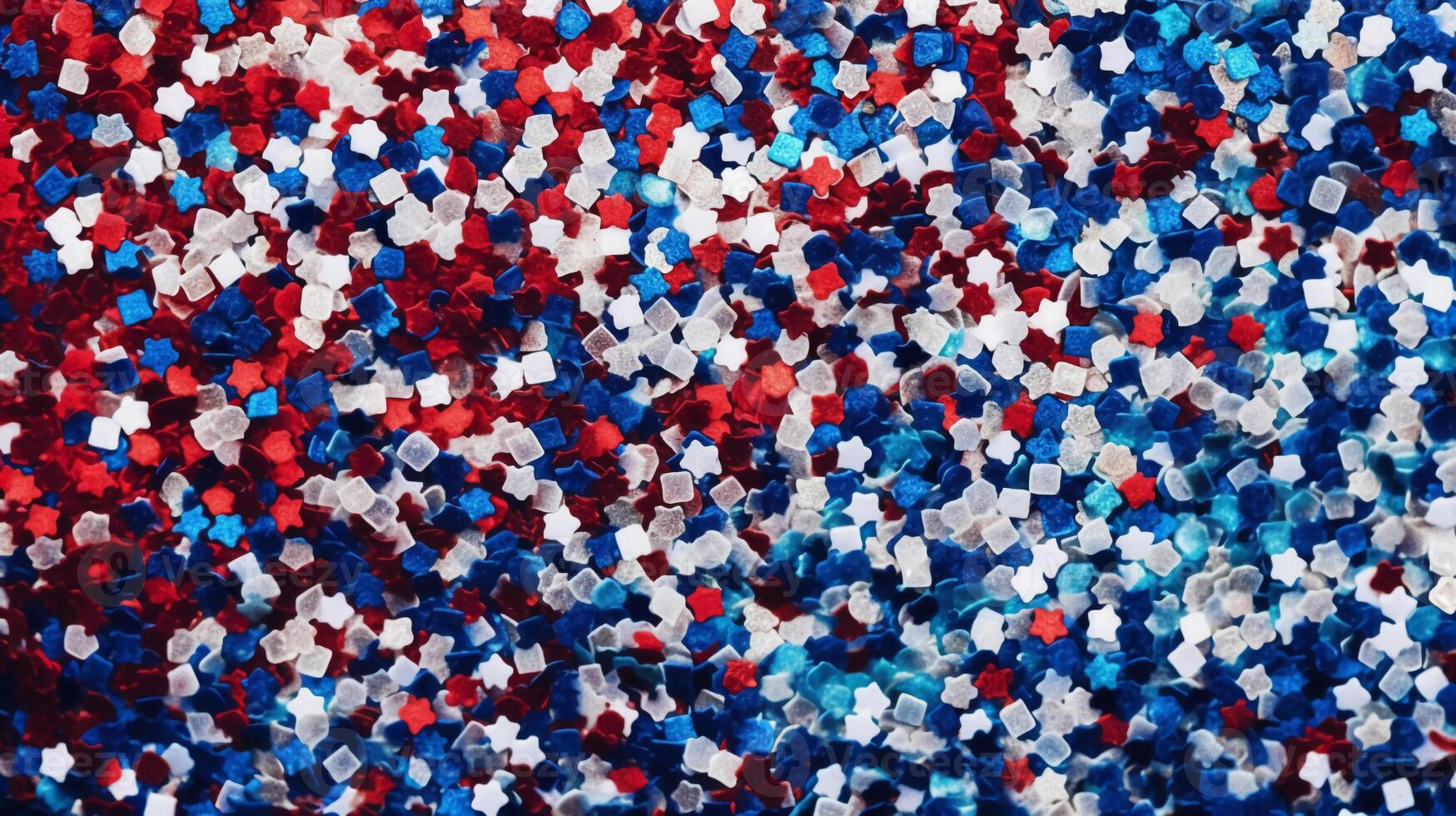 Festive red white and blue 4th July party celebration confetti background. photo