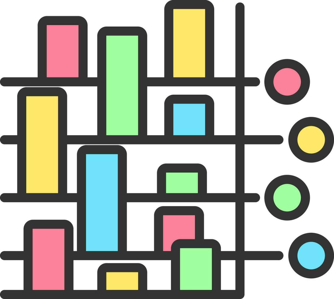 vistoso infografía diagrama icono en plano estilo. vector