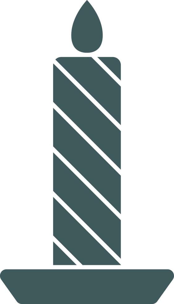Burning Candle Icon In Gray And White Color. vector