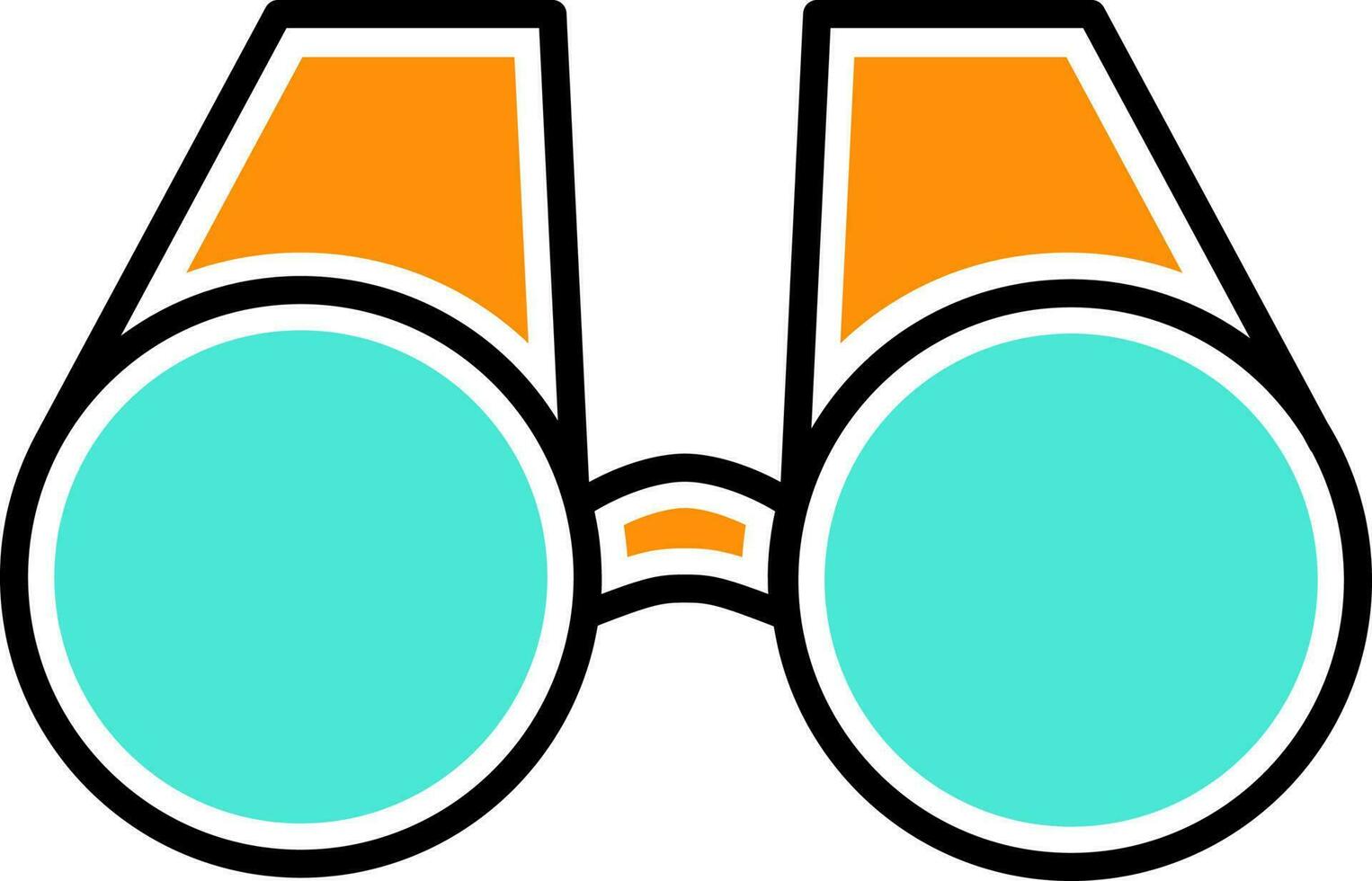 Colorful Binocular Icon In Flat Style. vector