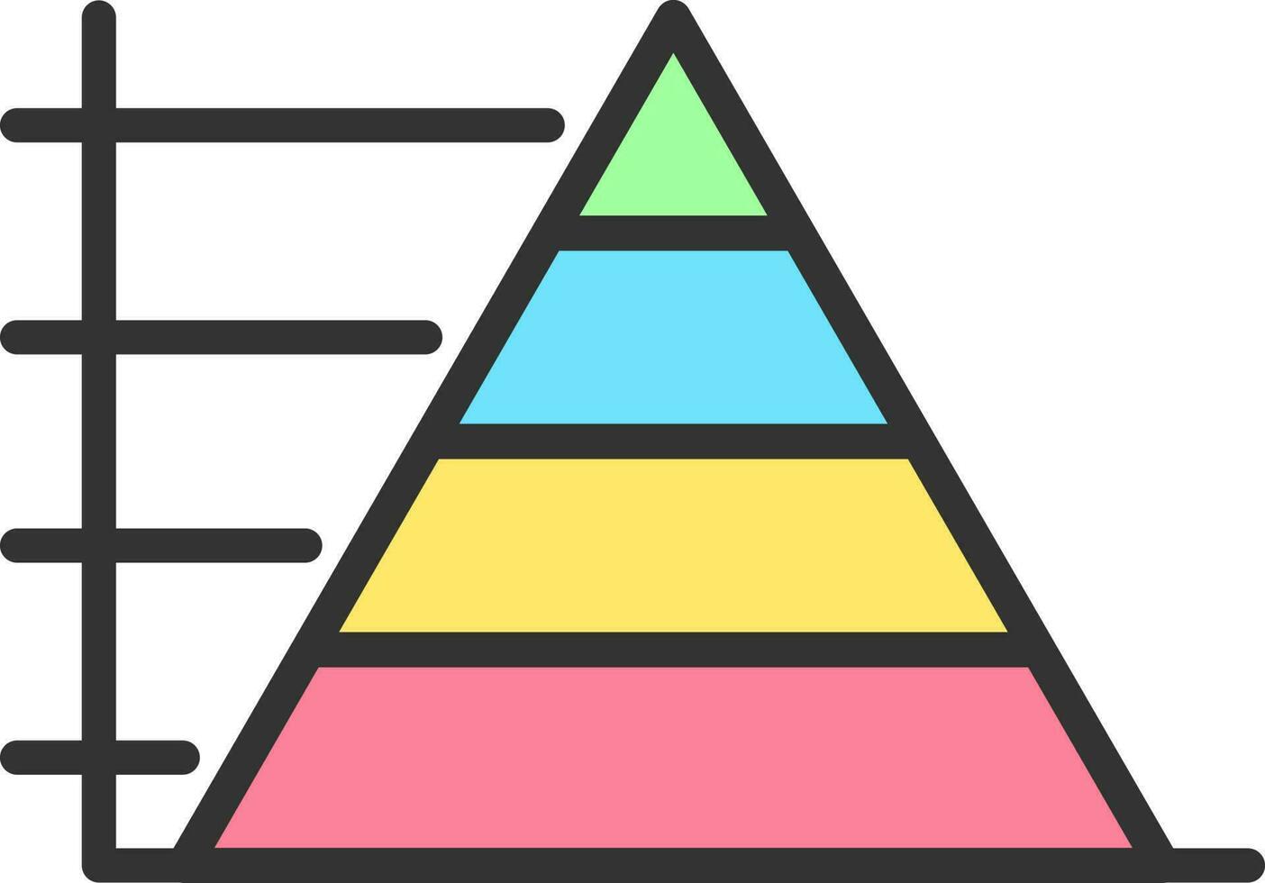 Colorful Pyramid Chart Icon In Flat style. vector