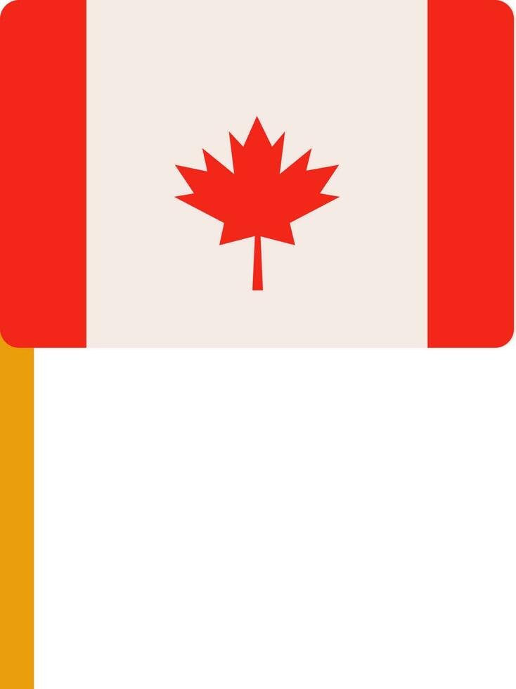 Canada Flag Icon Or Symbol In Flat Style. vector