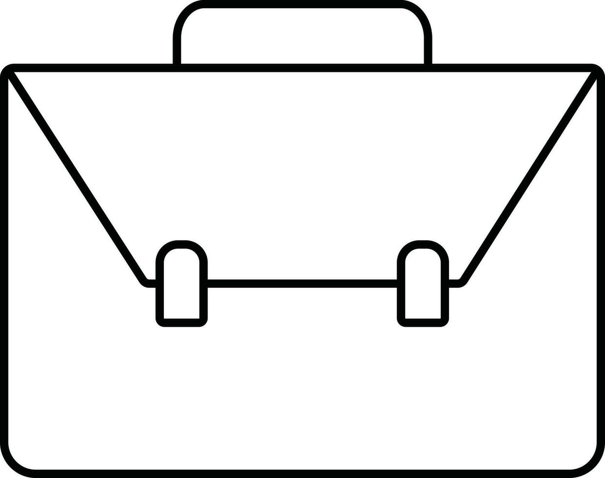 Briefcase Icon In Black Outline. vector