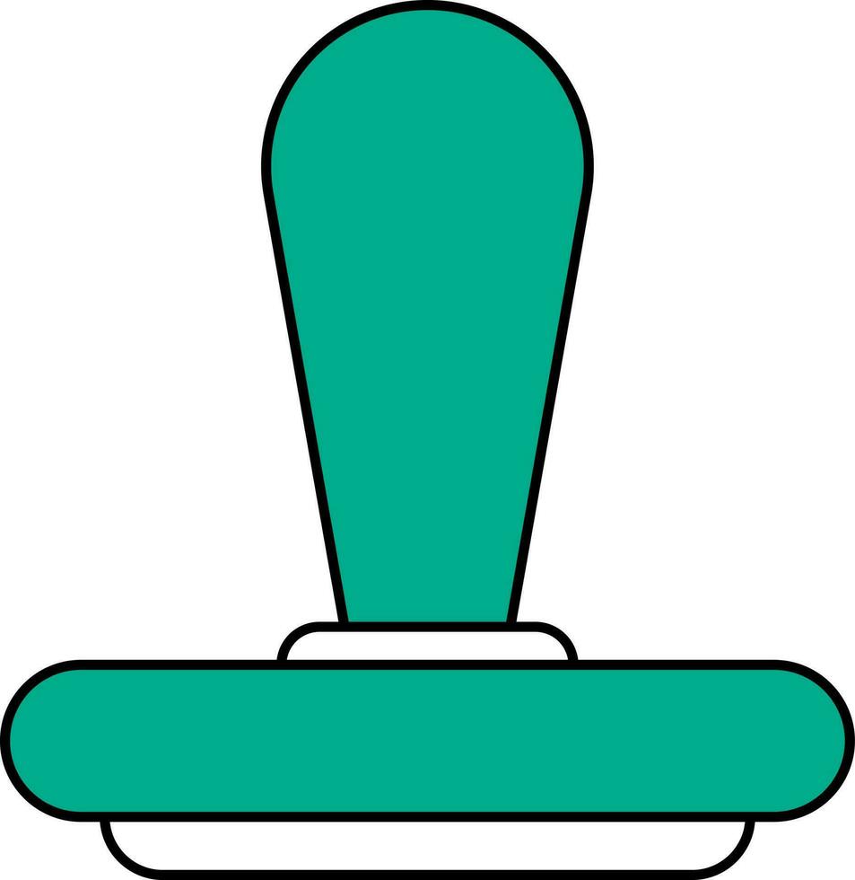Illustration Of Stamp Icon In Green And White Color. vector