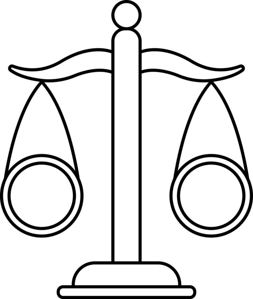 Economy Balance Scale Icon In Linear Style. vector