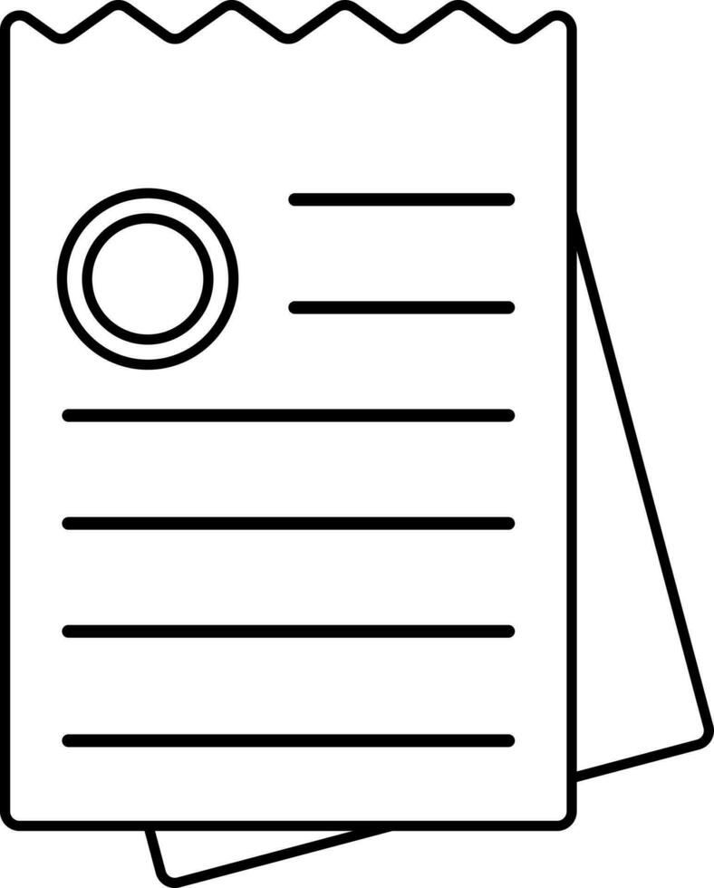 Invoice Or Receipt Icon In Linear Style. vector