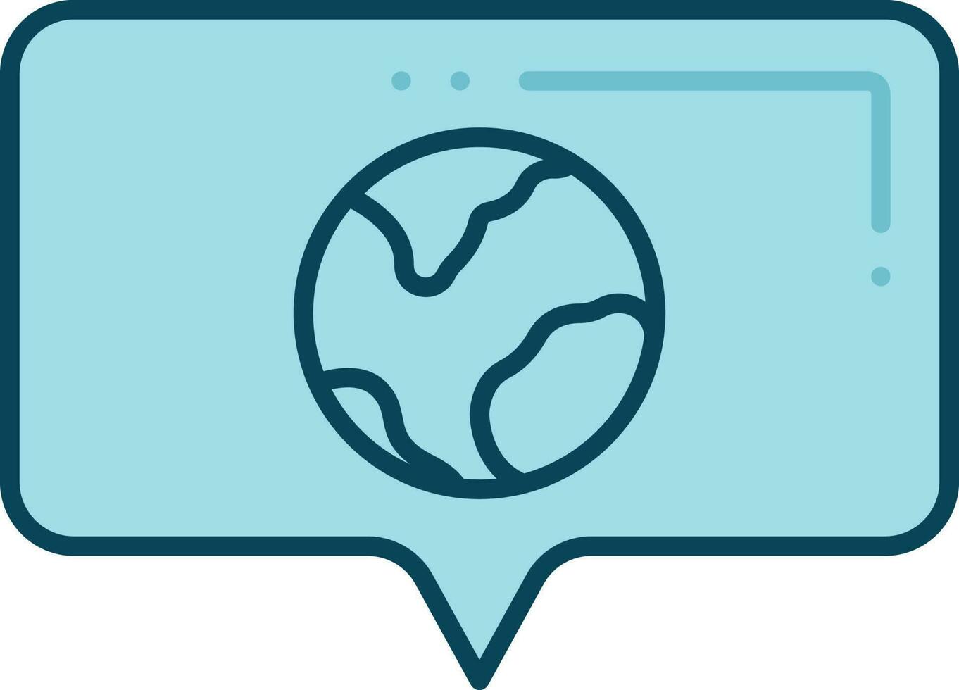 Global Chat Icon In Blue Color. vector