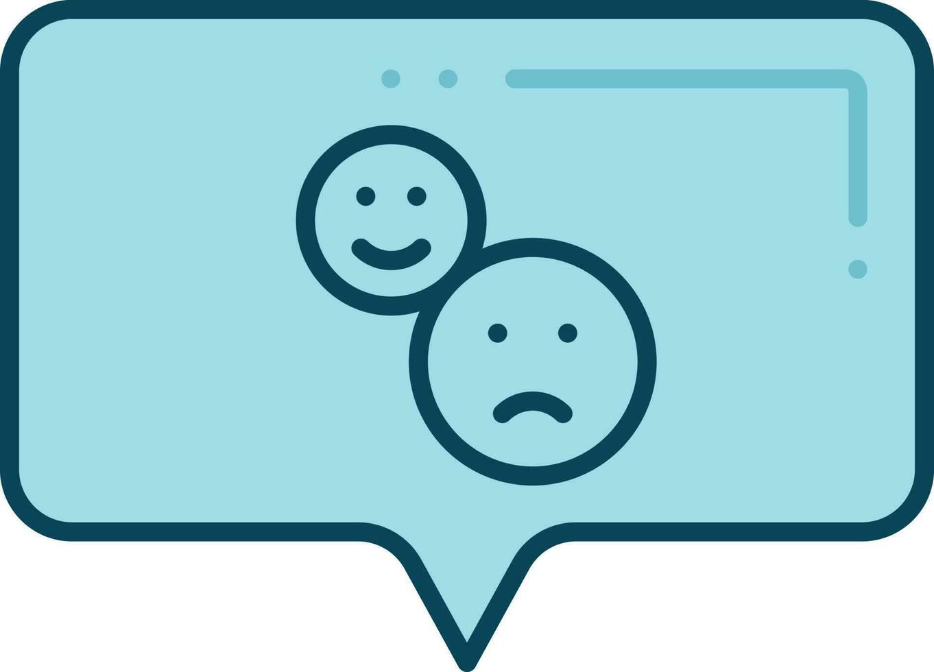 Emoji Feedback Chat Icon In Blue Color. vector