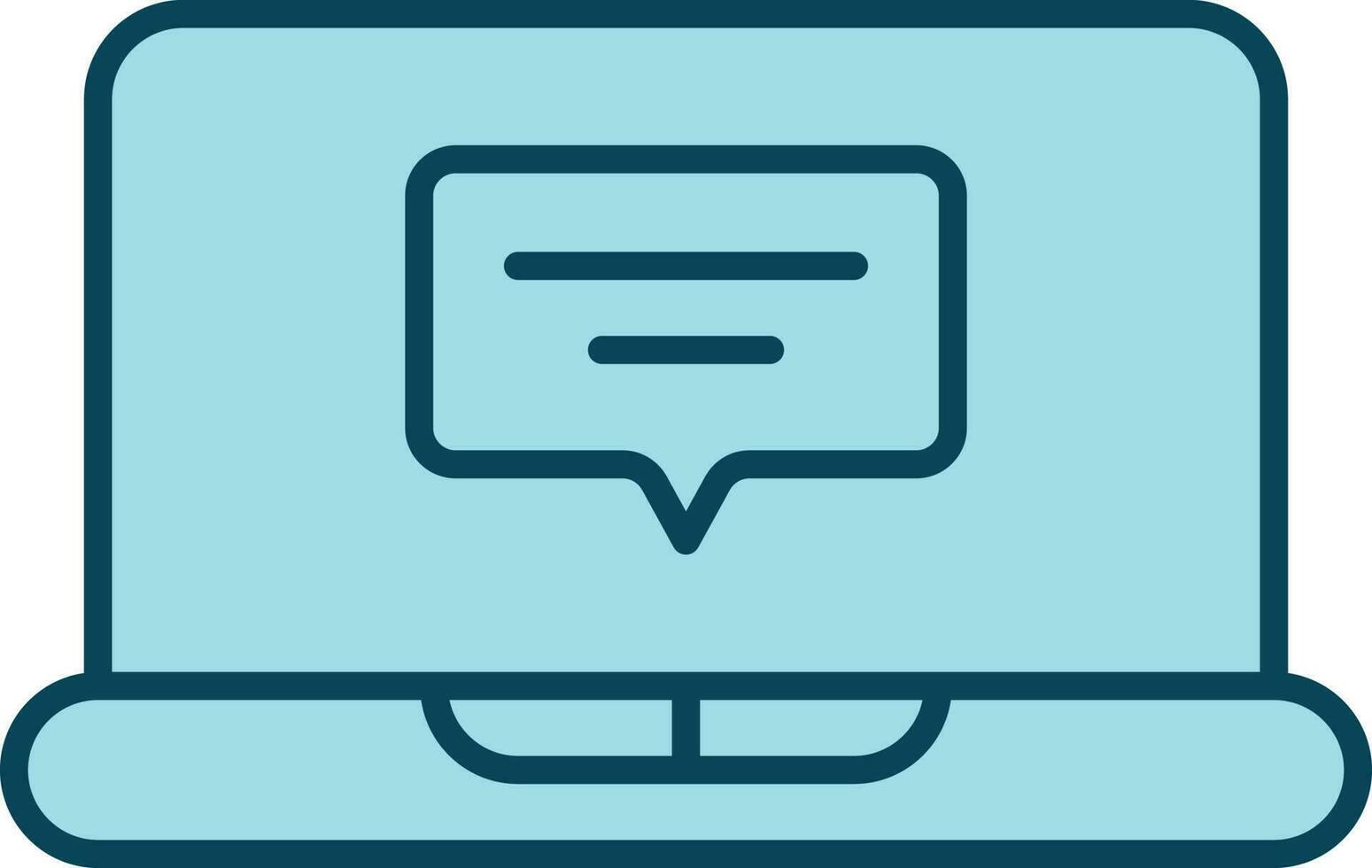 Flat Style Chatting In Laptop Icon. vector