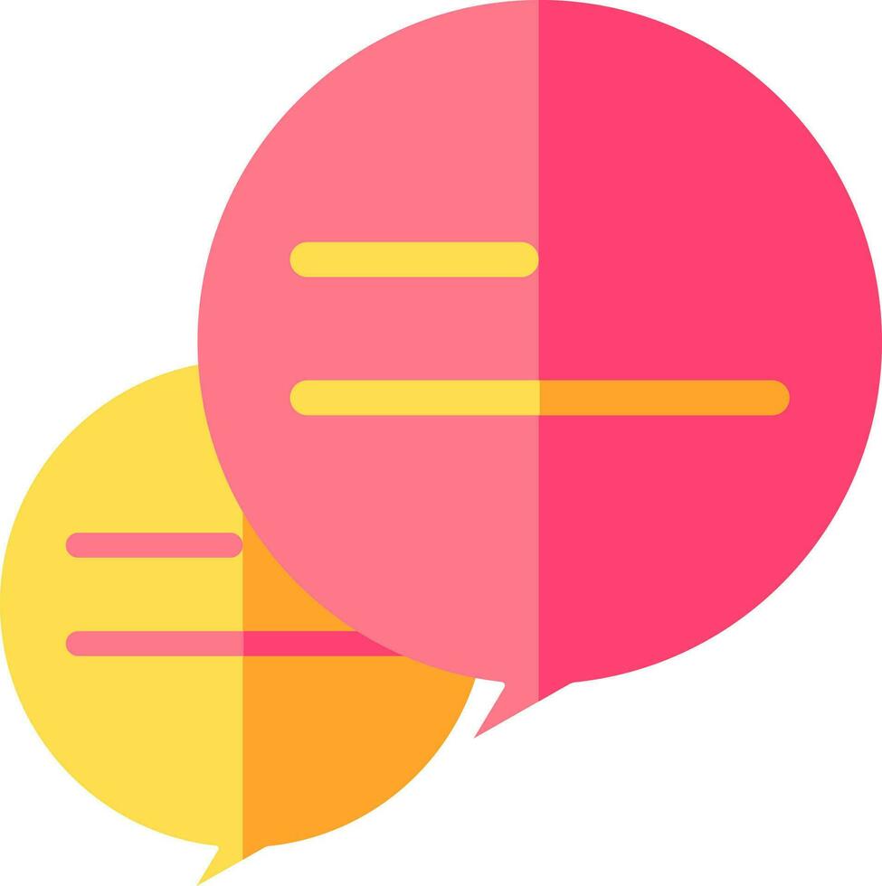 Speech Bubble Icon In Pink And Yellow Color. vector