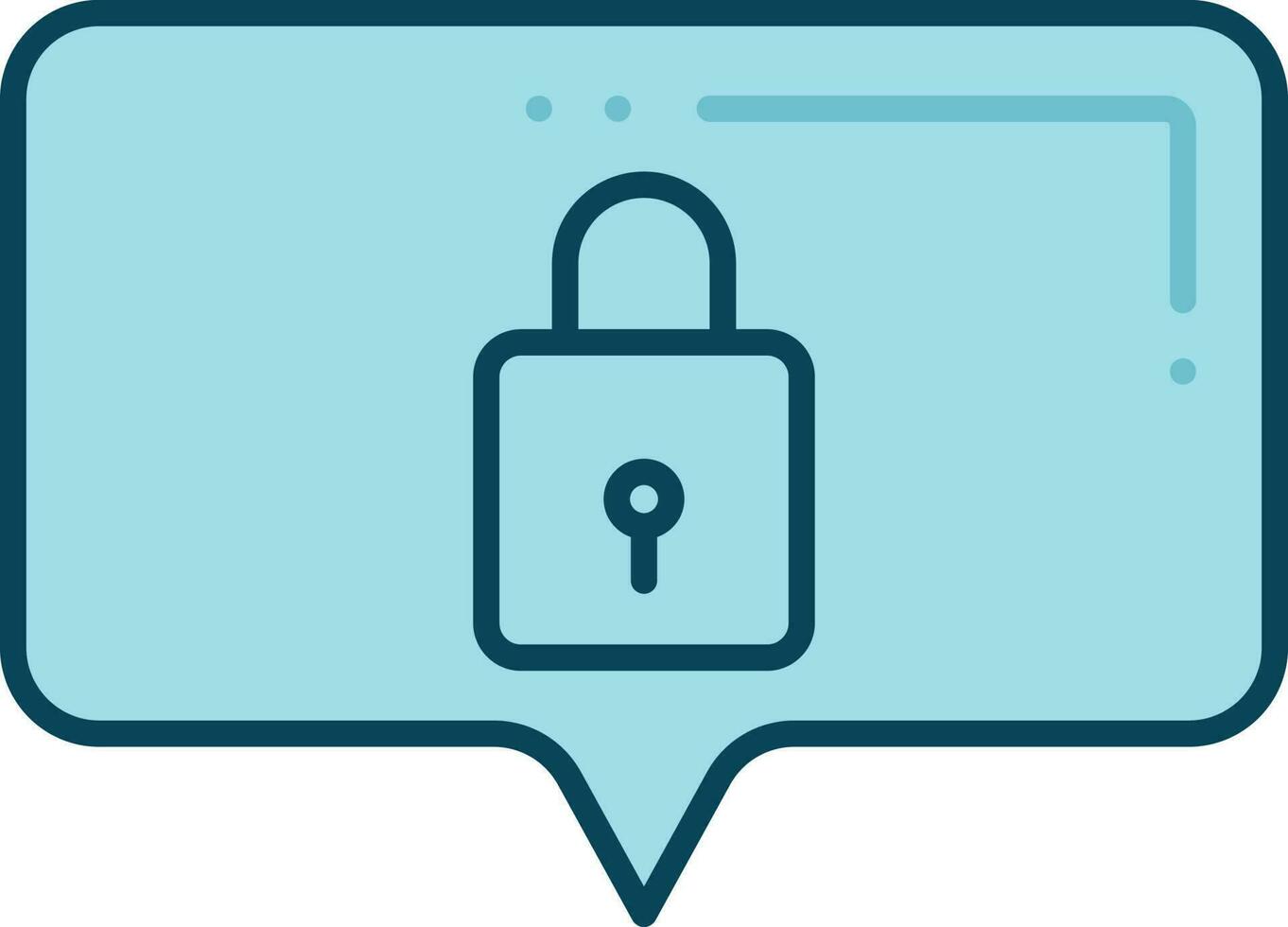 Lock Message Or Chat Icon In Blue Color. vector