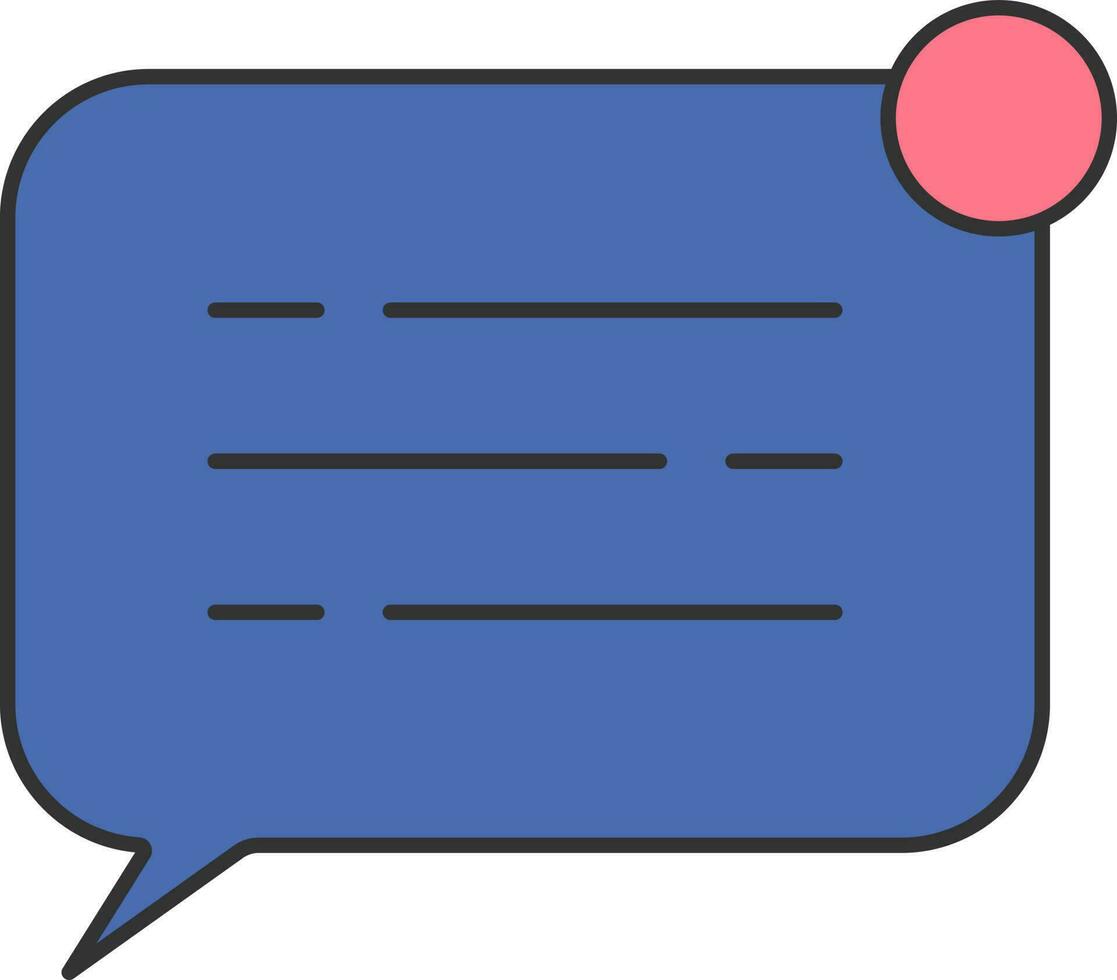 Blue Color Chat Box Icon In Flat Style. vector