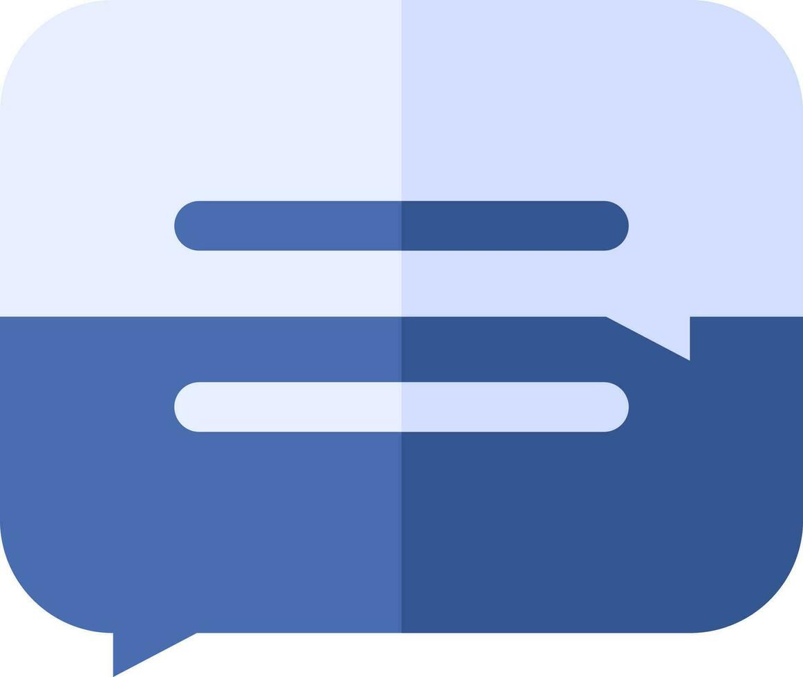 Blue Color Chat Box Icon In Flat Style. vector