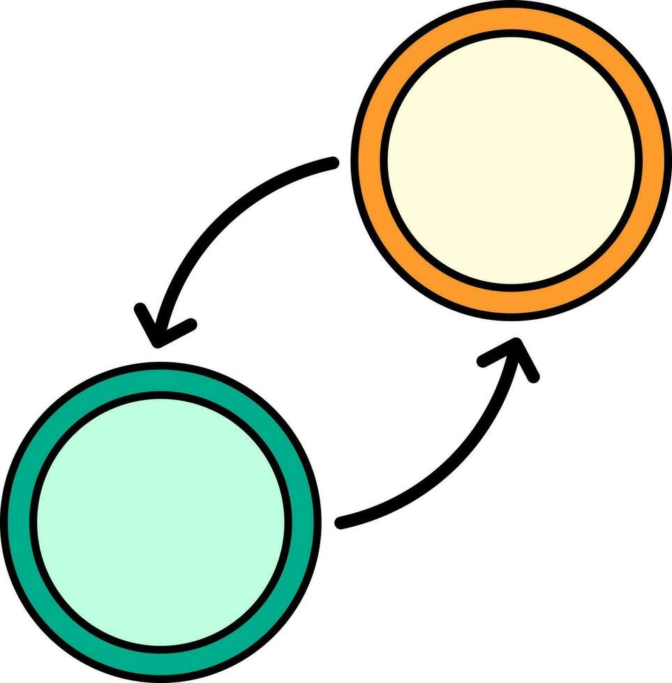 Money Exchange Icon In Green And Orange Color. vector