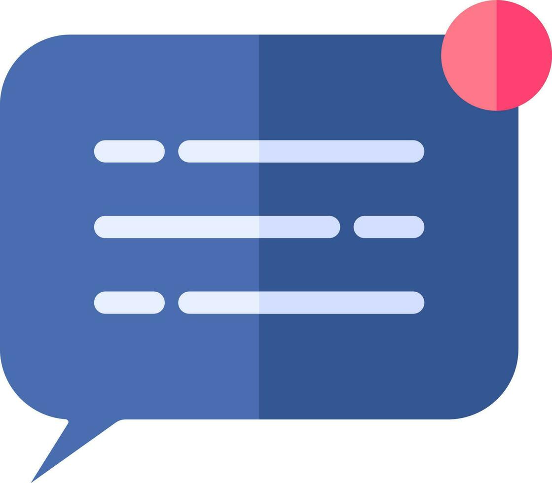 Blue Color Chat Box Icon In Flat Style. vector