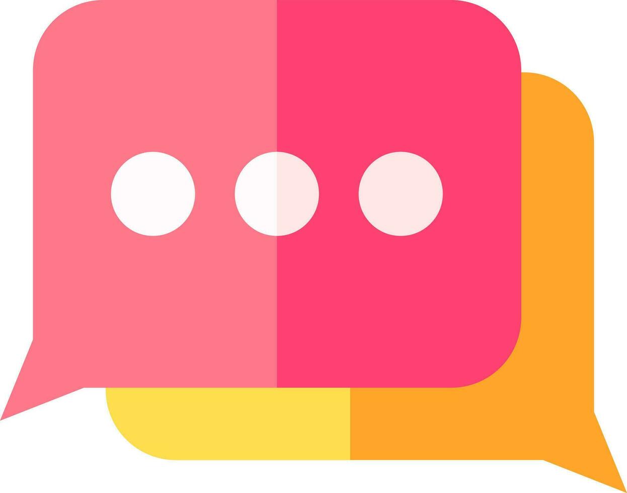 Chat Box Icon In Pink And Yellow Color. vector