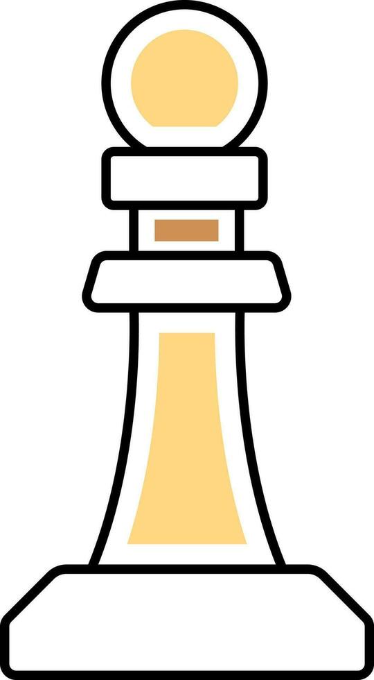 Chess Pawn Icon In Yellow And White Color. vector
