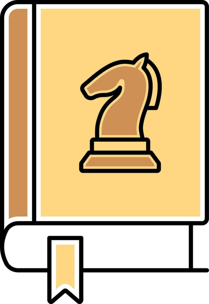 Chess Book Icon In Yellow And Brown Color. vector