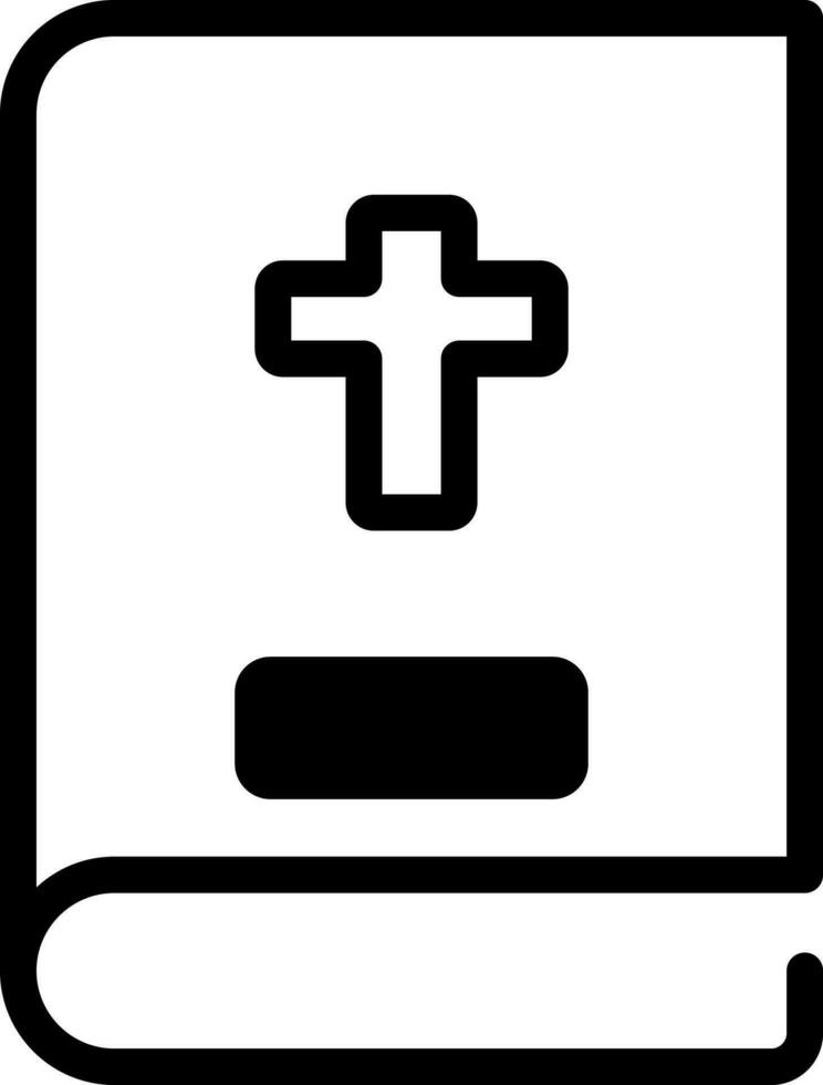 Vector Illustration of Bible Book in black and white color.