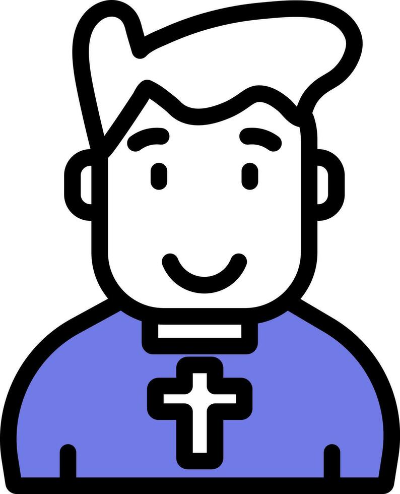 azul y blanco católico sacerdote icono. vector