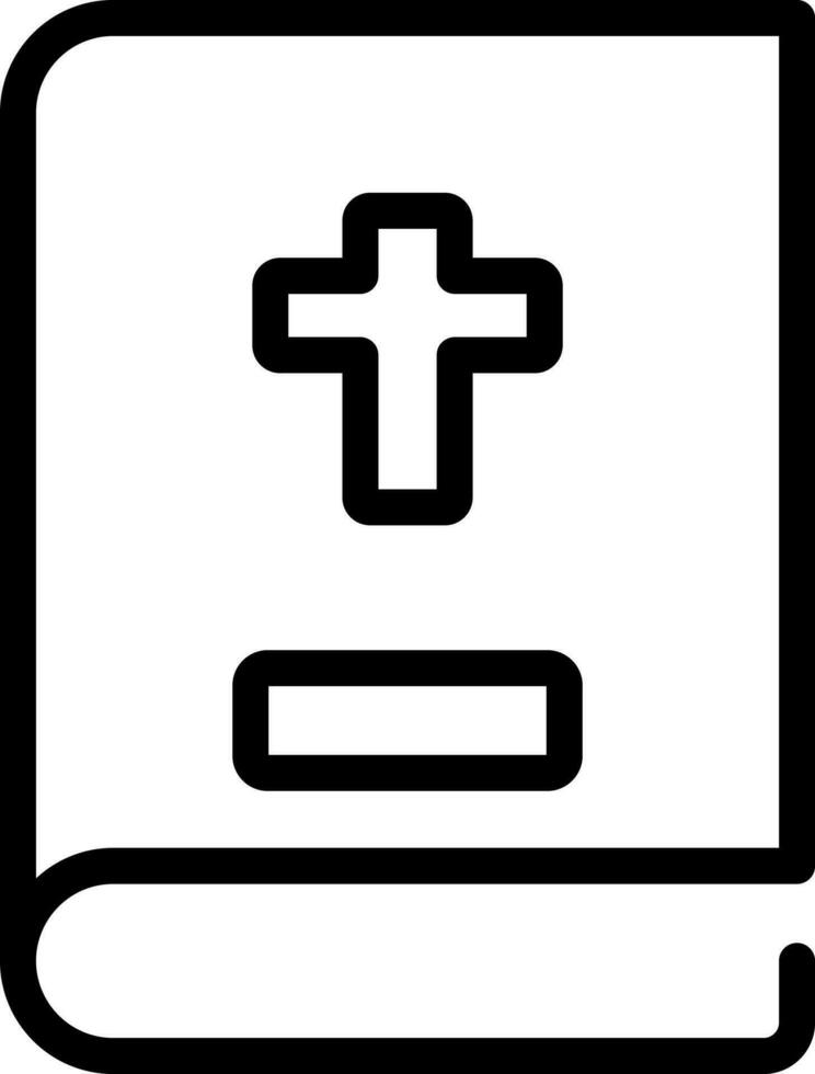 Vector Illustration of Bible Book in Black Line Art.