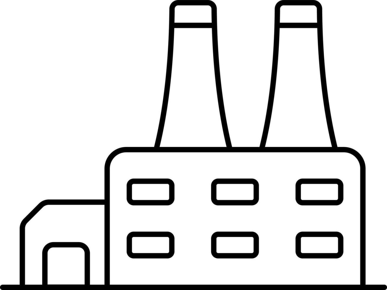 Flat Style Manufacture Plant Line Art Icon. vector