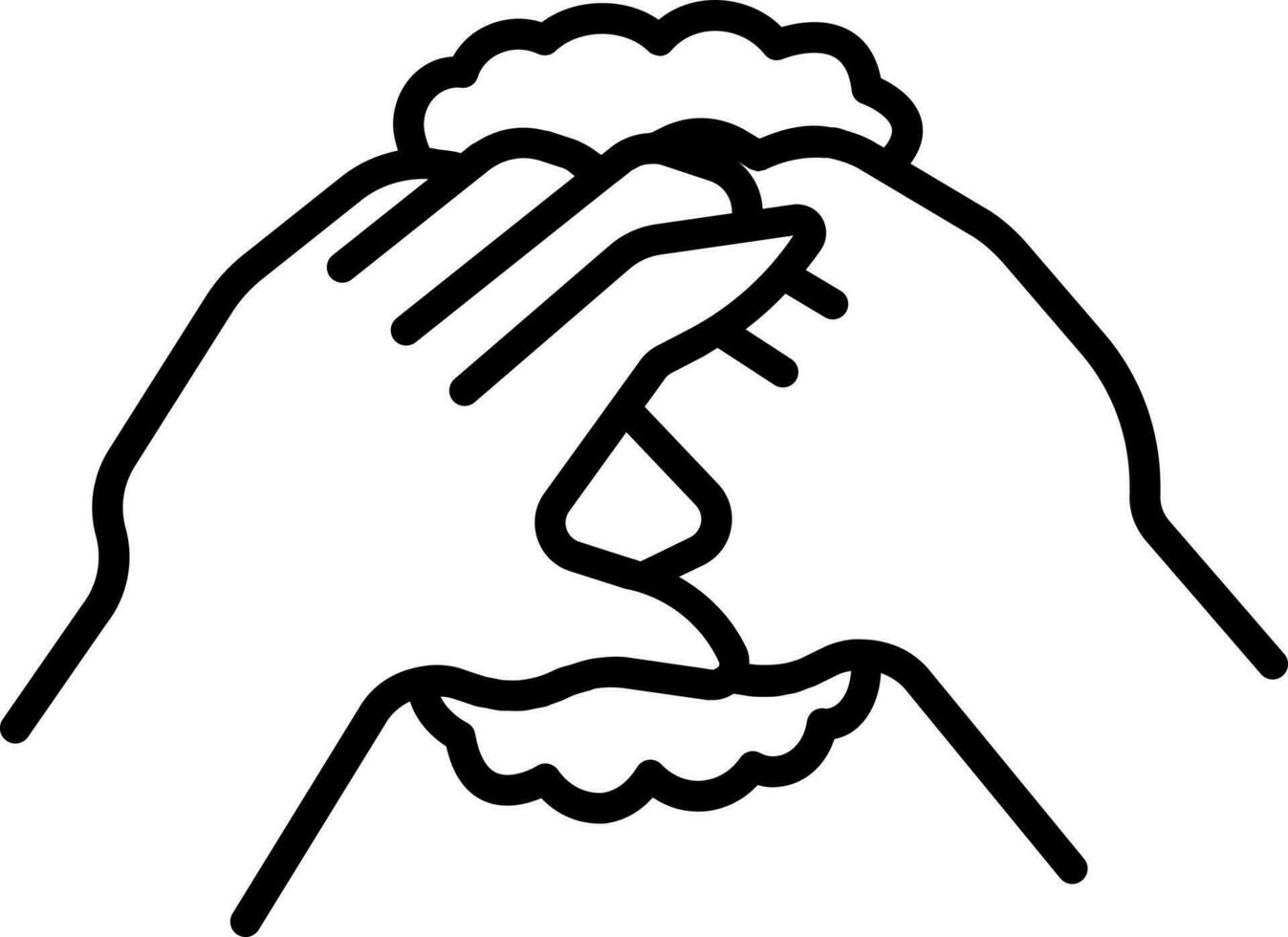 Hand Washing Icon In Stroke Style. vector