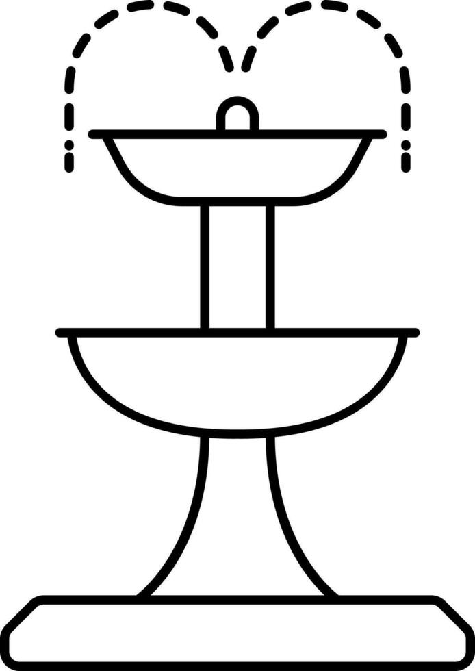 Black Stroke Fountain Icon In Flat Style. vector