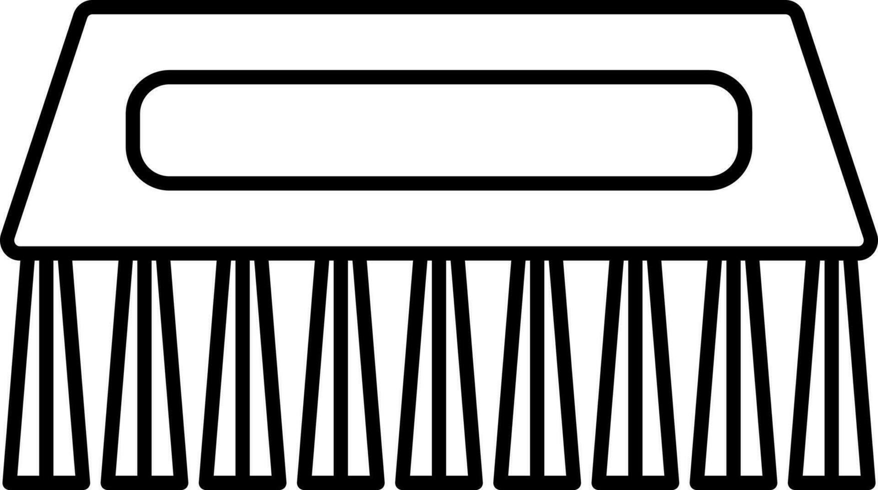 Scrub Or Cleaning Brush Icon In Line Art. vector