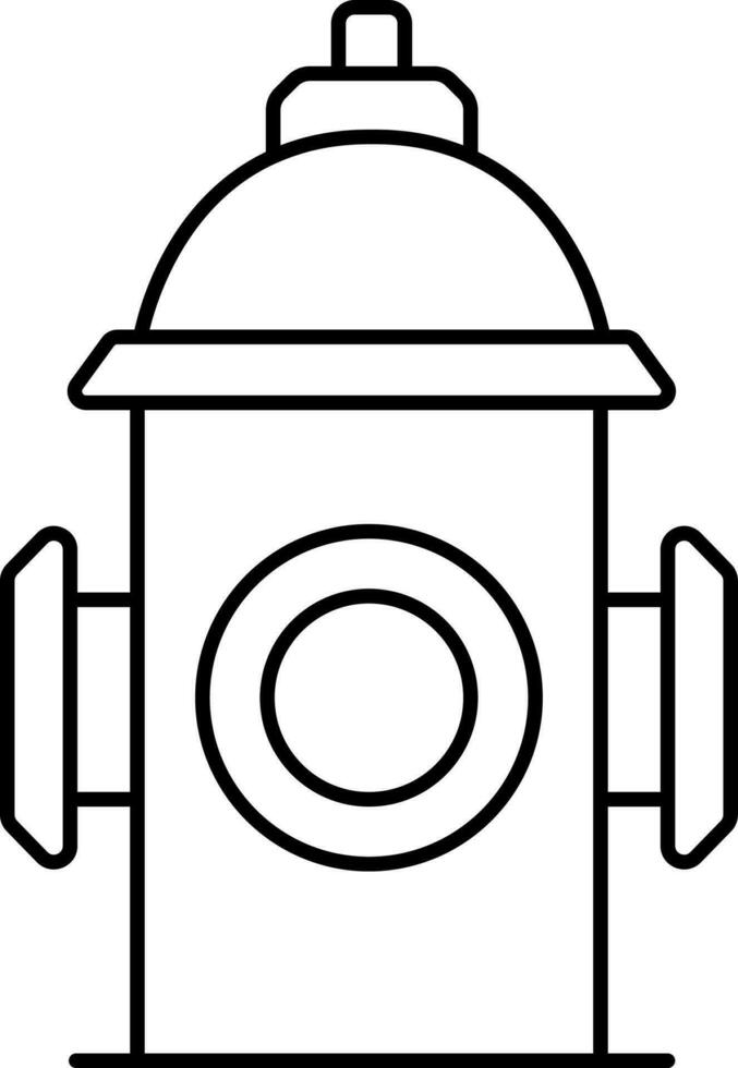 Isolated Hydrant Line Art Icon In Flat Style. vector