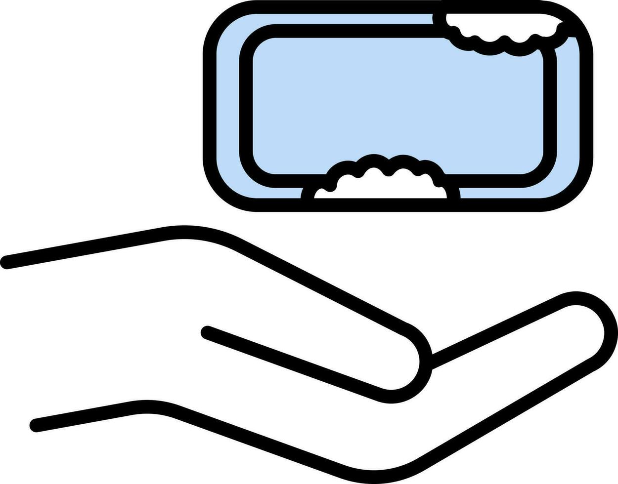 Illustration Of Hand With Soap Icon. vector