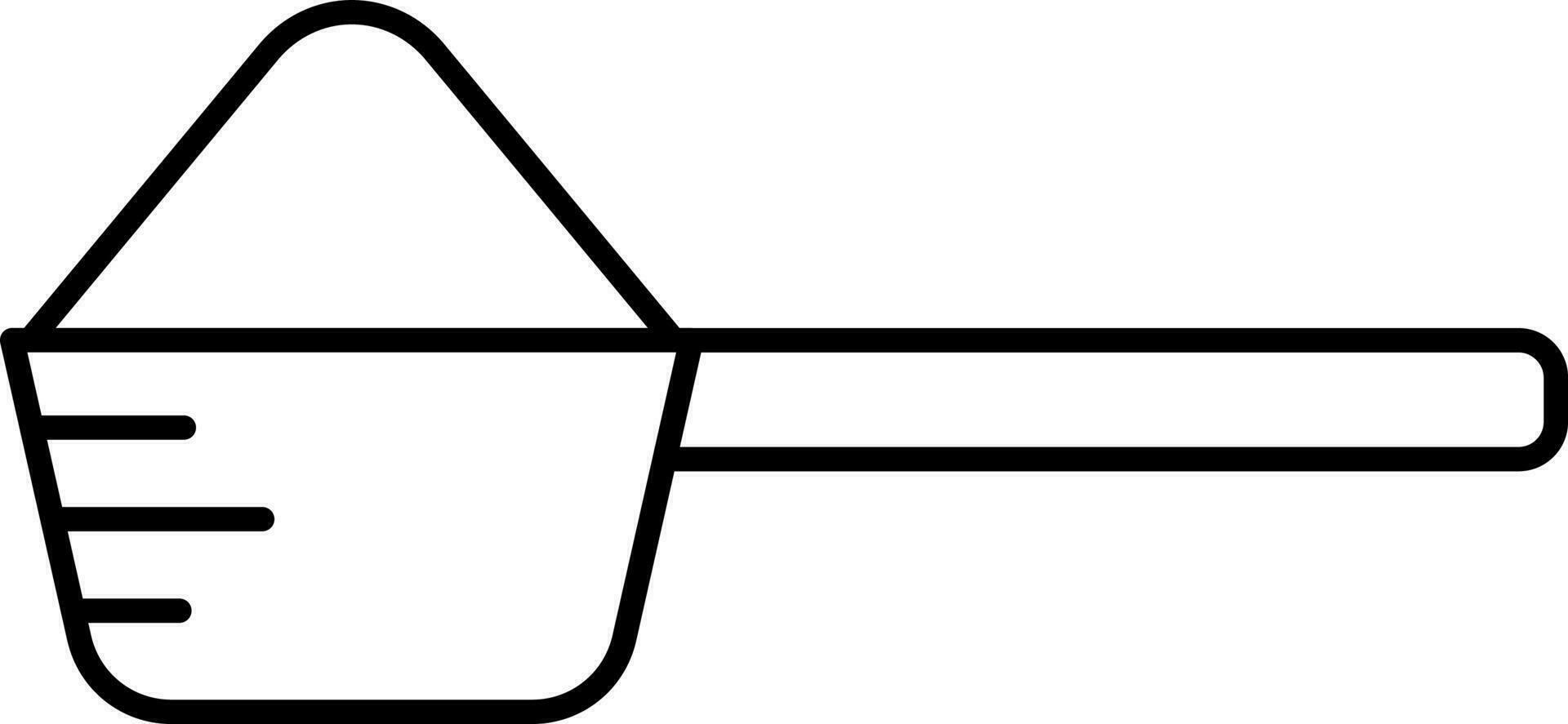 plano estilo cucharón polvo icono en negro línea Arte. vector