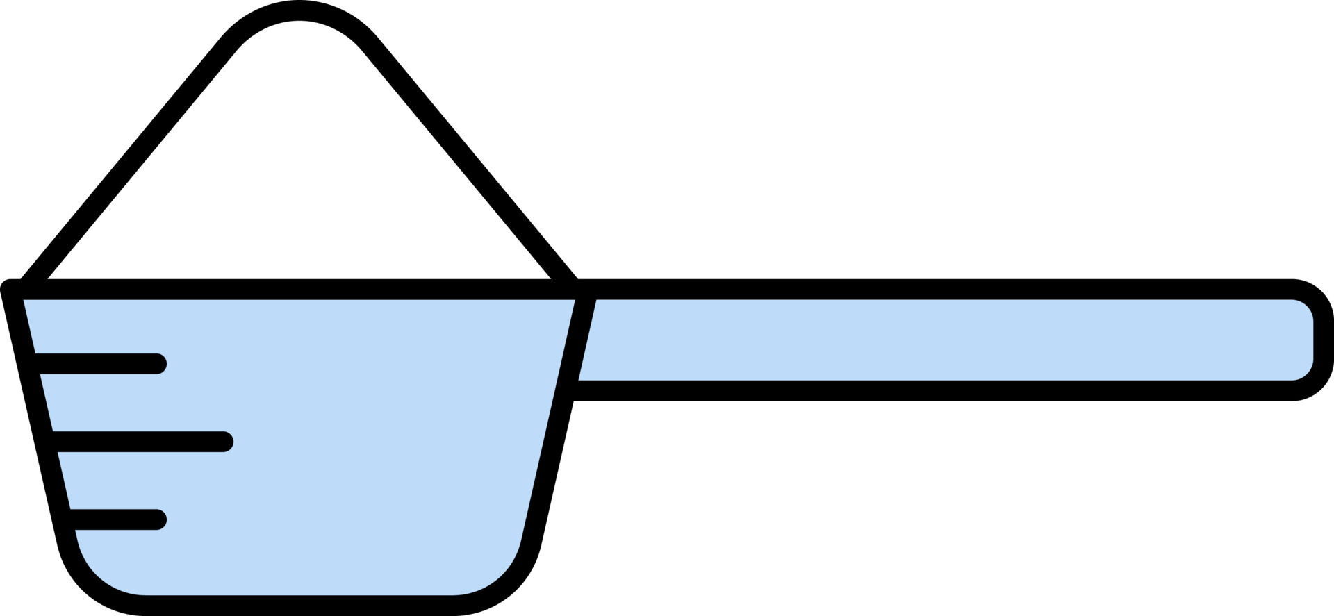 Flat Style Scoop Powder Icon In Blue And White Color. 24197751 Vector