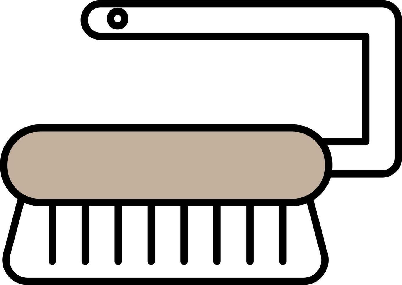 Cleaning Brush Flat Icon In Grey And White Color. vector