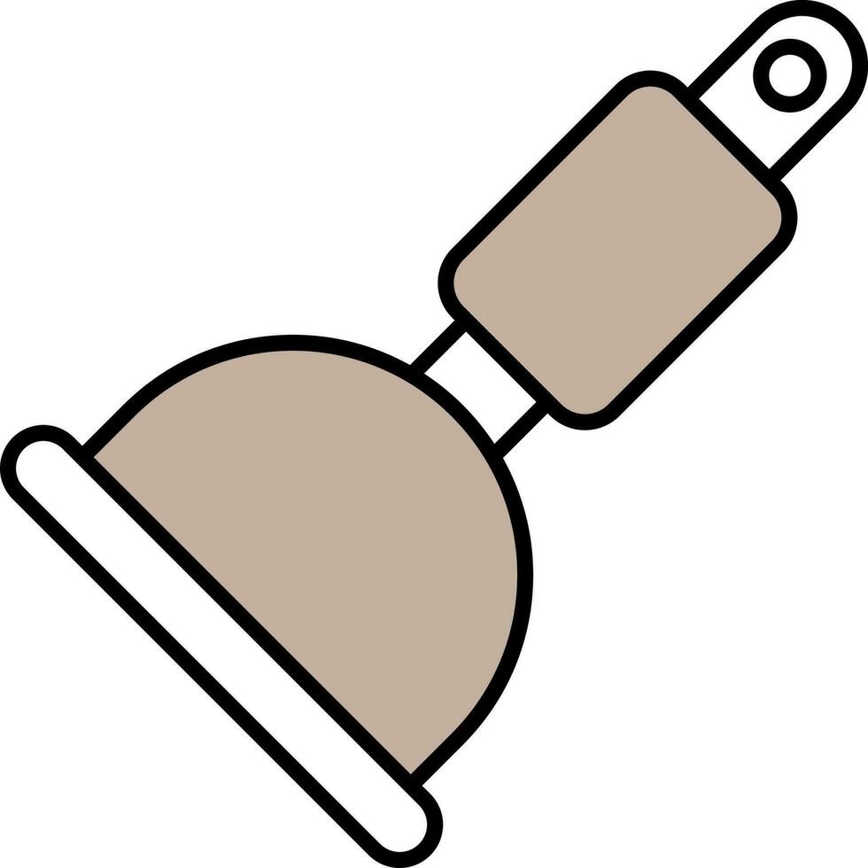 Isolated Plunger Flat Icon In Grey And White Color. vector