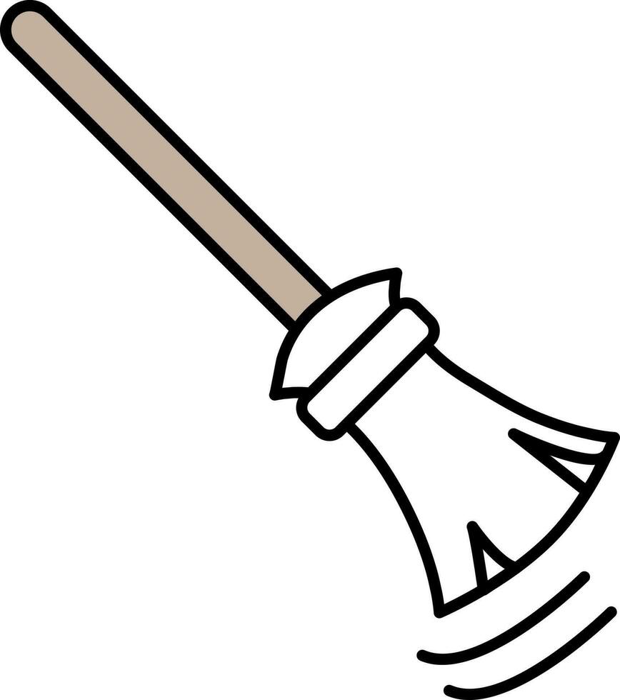 Isolated Broom Icon In Grey And White Color. vector