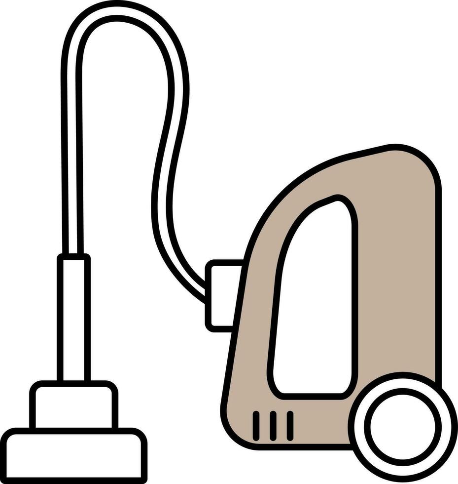 Grey And White Vacuum Cleaner Icon IN Flat Style. vector