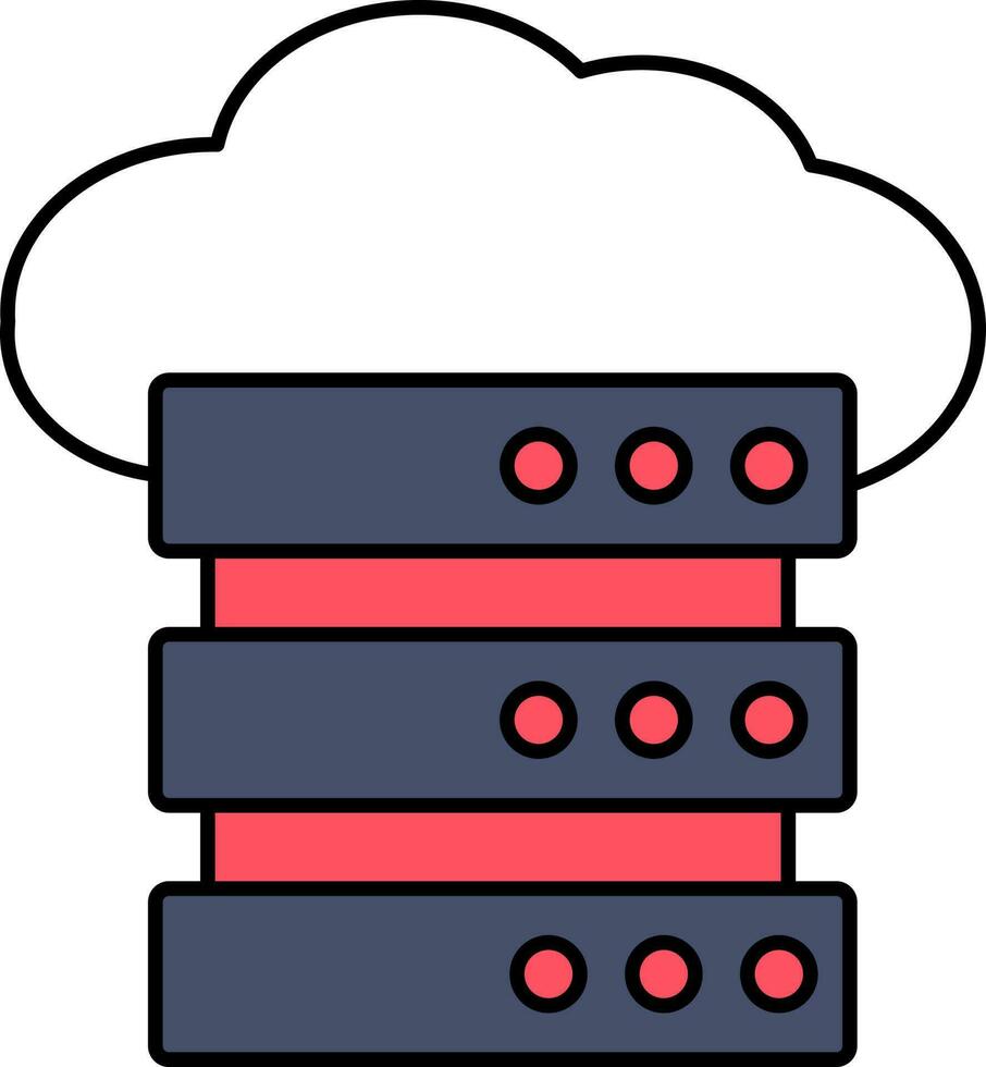 Cloud Server Icon Or Symbol In Flat Style. vector