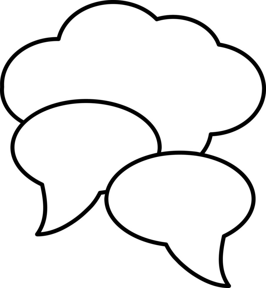 Line Art Cloud Chatting Icon Or Symbol. vector