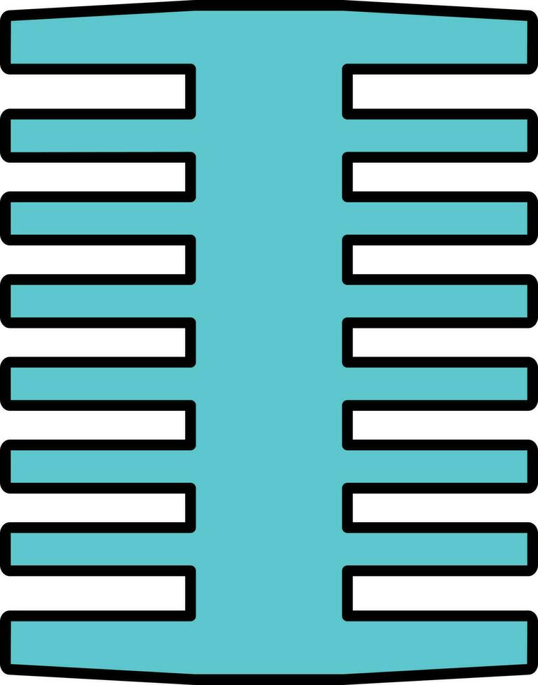 Isolated Lice Comb Icon in Line Art. vector