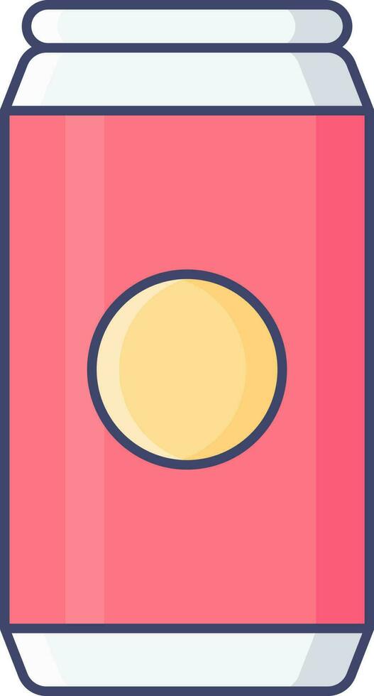 Illustration of Beverage Can Icon in Red And Yellow Color. vector