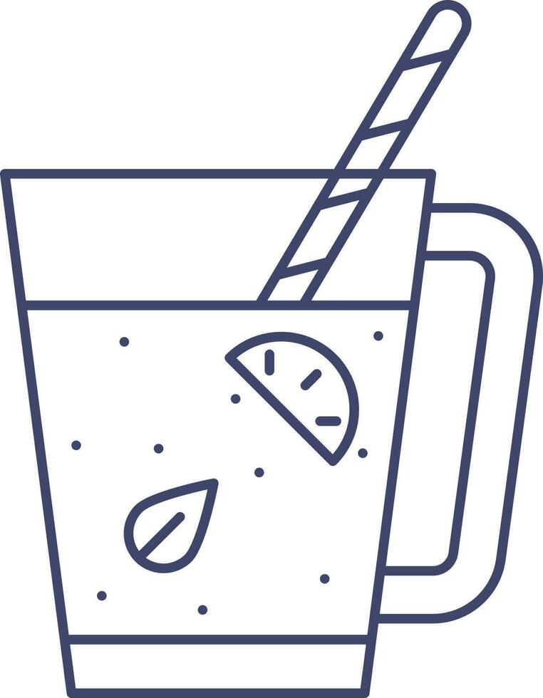 Illustration of Lemonade Cocktail Icon in Line Art. vector