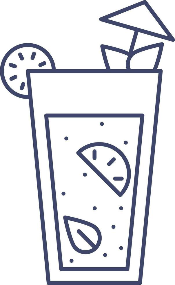 Illustration of Lemonade Glass With Umbrella Icon. vector