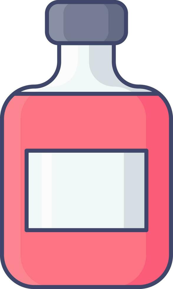 Isolated Alcohol Bottle Icon in Red Color Flat Style. vector