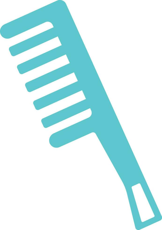 Blue Color Hair Comb Icon in Flat Style. vector
