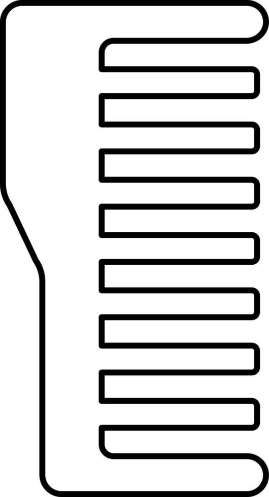 Vector Illustration of Wide Tooth Comb Icon in Line Art.