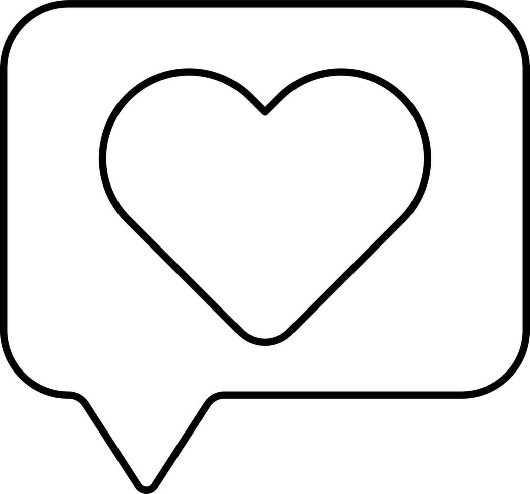Favorite Chat Icon In Black Outline. vector